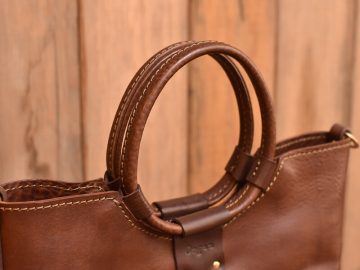 リング取っ手のハンドバッグ カスターニョ取っ手