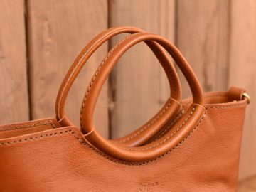 リング取っ手のハンドバッグ アンバー取っ手