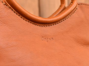 リング取っ手のハンドバッグ アンバー刻印